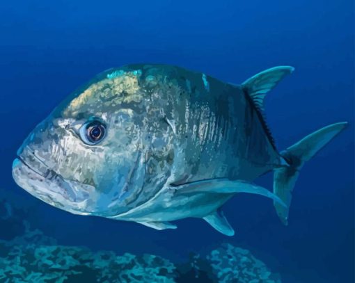 Giant Trevally Fish Diamond Painting