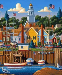 Marblehead Town Art Diamond Painting