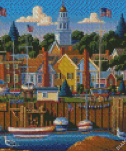 Marblehead Town Art Diamond Painting