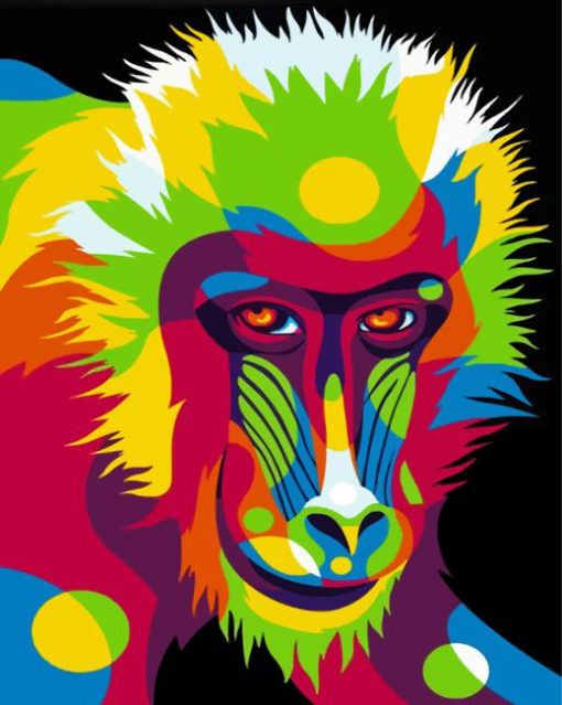 Pop Art Baboon Diamond Painting