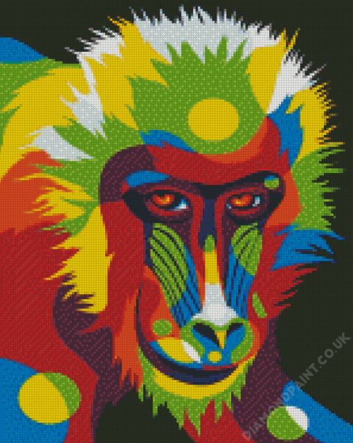 Pop Art Baboon Diamond Painting