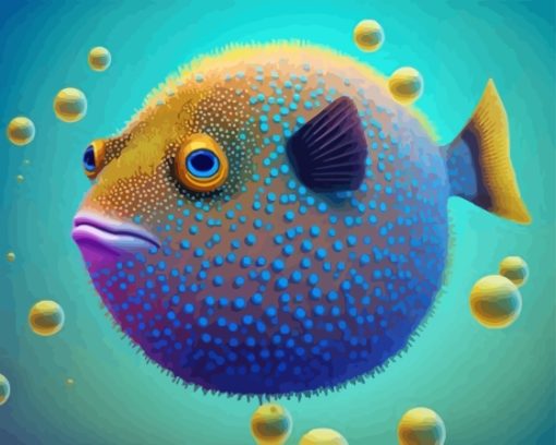 Puffer Fish Underwater Art Diamond Painting