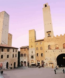 San Gimignano Italian Town Diamond Painting