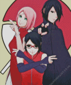 Sasuke Sakura And Sarada Diamond Painting