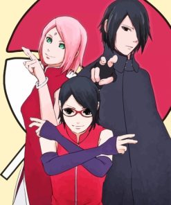 Sasuke Sakura And Sarada Diamond Painting