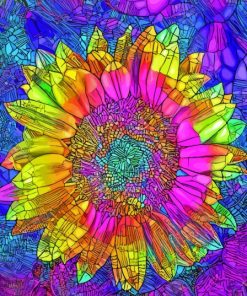 Sunflower Rainbow Abstract Diamond Painting