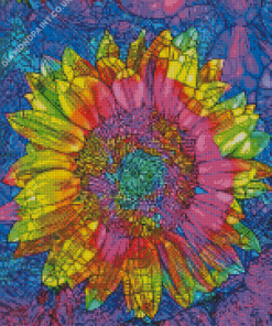 Sunflower Rainbow Abstract Diamond Painting