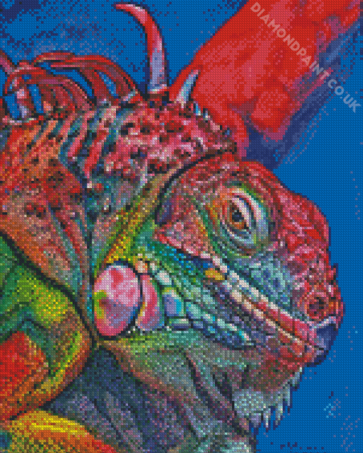 Abstract Colorful Iguana Diamond Painting