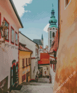 Cesky Krumlov Historic Streets Diamond Painting