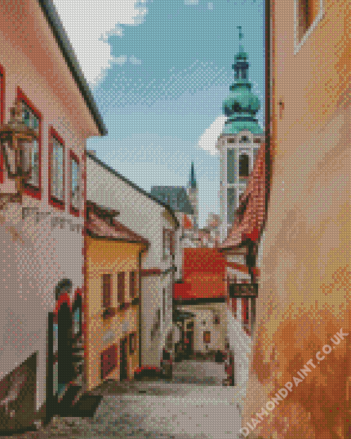 Cesky Krumlov Historic Streets Diamond Painting