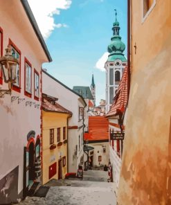 Cesky Krumlov Historic Streets Diamond Painting