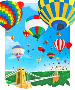 Clifton Bridge And Ballons Diamond Painting