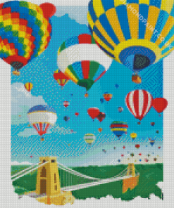 Clifton Bridge And Ballons Diamond Painting