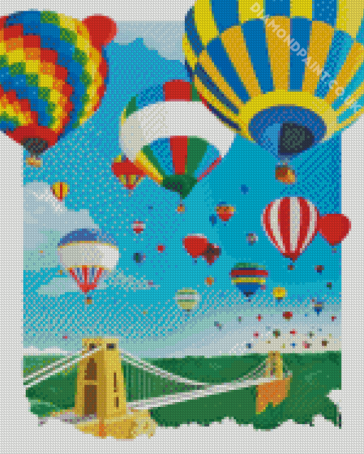 Clifton Bridge And Ballons Diamond Painting