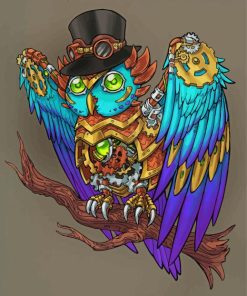 Colorful Mechanical Owl Diamond Painting