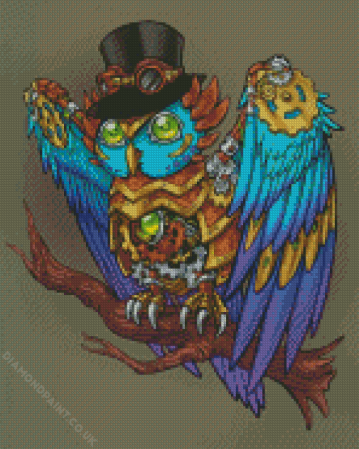 Colorful Mechanical Owl Diamond Painting