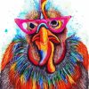 Chicken Wearing Glasses Diamond Painting