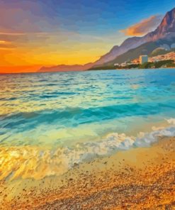 Makarska Sunset Seascape Diamond Painting