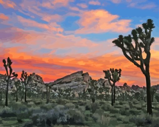 Morning In Joshua Tree National Park Diamond Painting