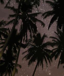 Palm Trees At Night Diamond Painting