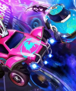 Pink Blue Cars Rocket League Diamond Painting