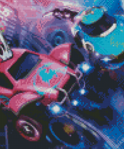 Pink Blue Cars Rocket League Diamond Painting