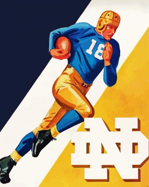 Retro Notre Dame Football Diamond Painting