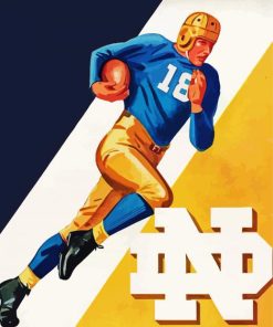 Retro Notre Dame Football Diamond Painting