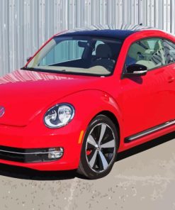 Vw Beetle Red Car Diamond Painting