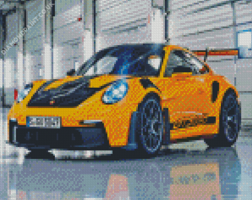 Yellow Porsche 911 Gt3 Rs Diamond Painting