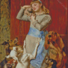 Young Lady With Dogs Diamond Painting