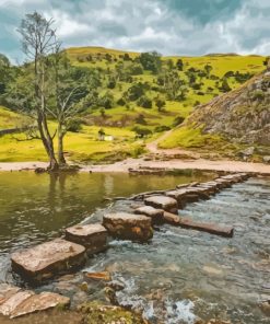 England Dovedale Stepping Stones Peak District Diamond Paintings