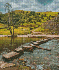 England Dovedale Stepping Stones Peak District Diamond Paintings