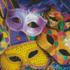 Fat Tuesday face masks Diamond With Numbers