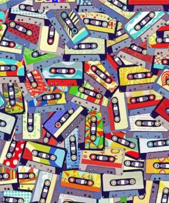 colorful Cassette tape Diamond With Numbers