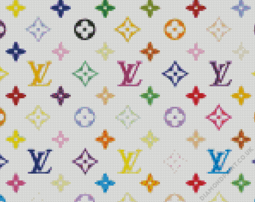 colorful Louis Vuitton Diamond With Numbers