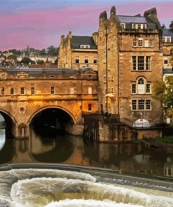 Pulteney Bridge in Bath City Diamond With Numbers