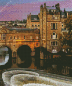 Pulteney Bridge in Bath City Diamond With Numbers