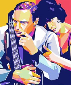 marlon brando and anna magnani pop art Diamond With Numbers