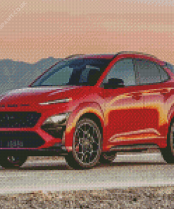 red Hyundai kona Diamond With Numbers