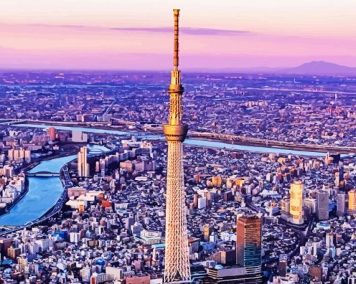 Skytree Tower Diamond With Numbers