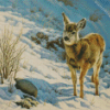 winter mule deer Diamond With Numbers