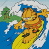 Garfield the cat surfing paint by numbers