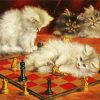 cute Cats playing chess Diamond Paints