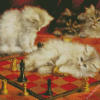 cute Cats playing chess Diamond Paints