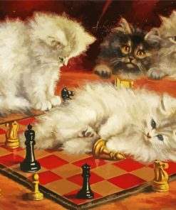 cute Cats playing chess Diamond Paints