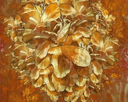 Abstract Gold Flower Diamond Painting