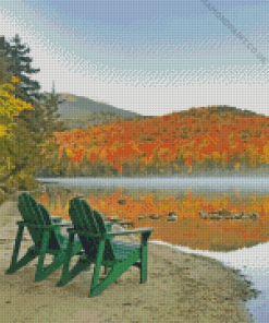 Adirondack Chair By Lake Diamond Painting