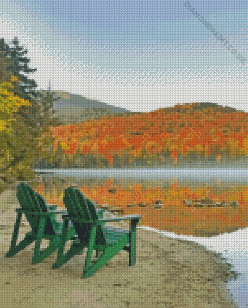 Adirondack Chair By Lake Diamond Painting