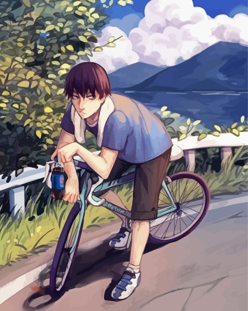 Anime Boy Riding Bike Diamond Painting